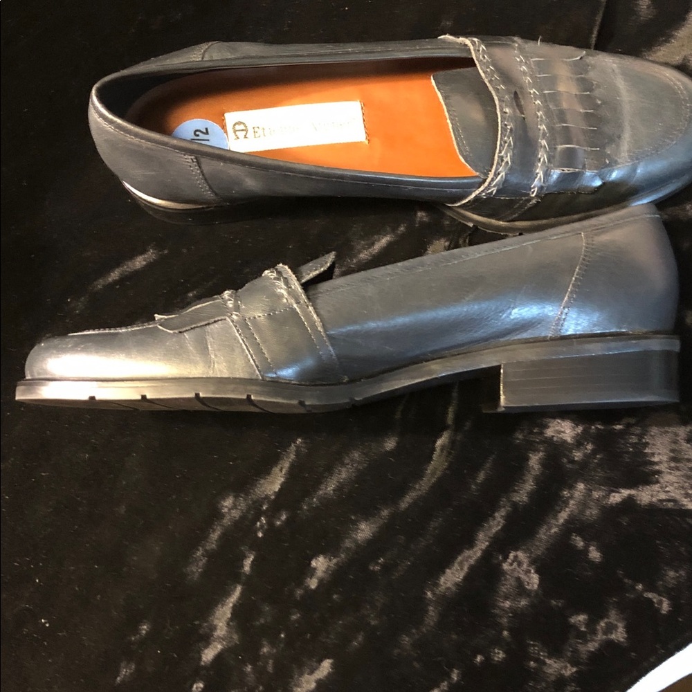 Etienne Aigner Womens Karlie leather loafers Navy 7.5 - Picture 5 of 7